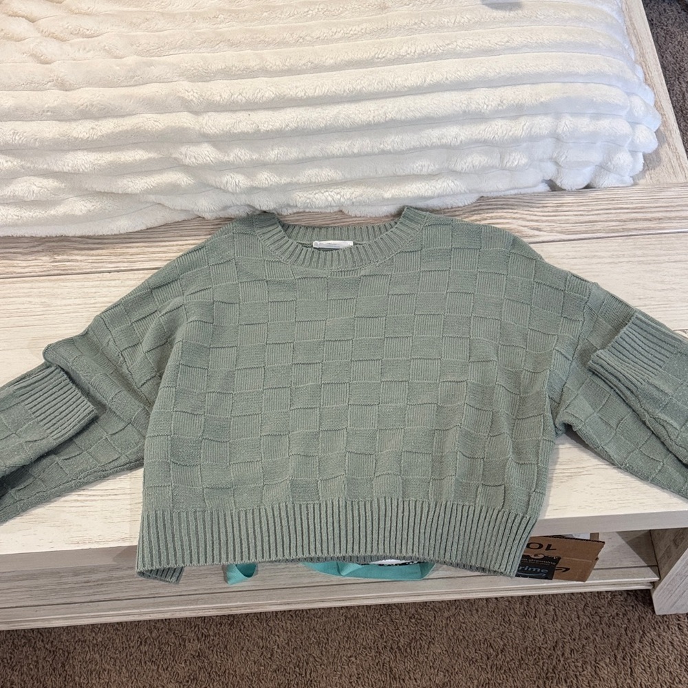 Double Zero Textured Sage Sweater